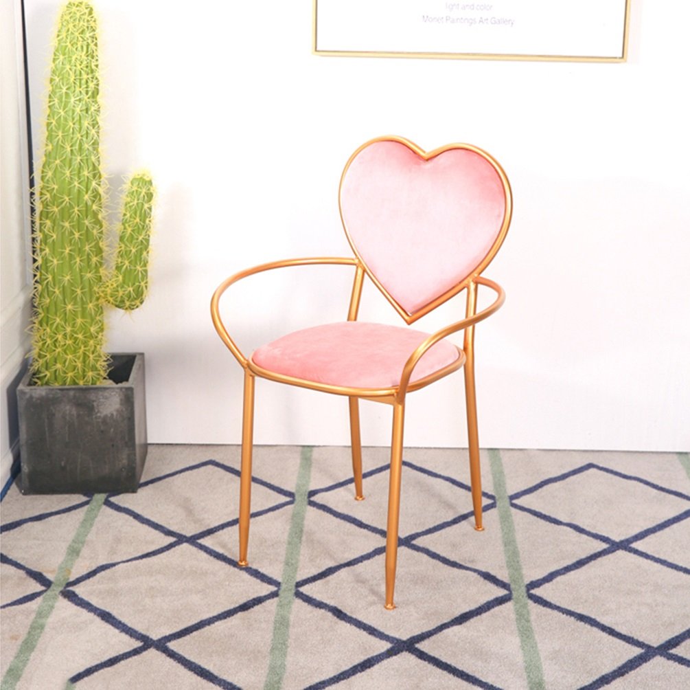 Amazon.co.jp: ZWD ピンクハートチェア、クリエイティブアームチェア